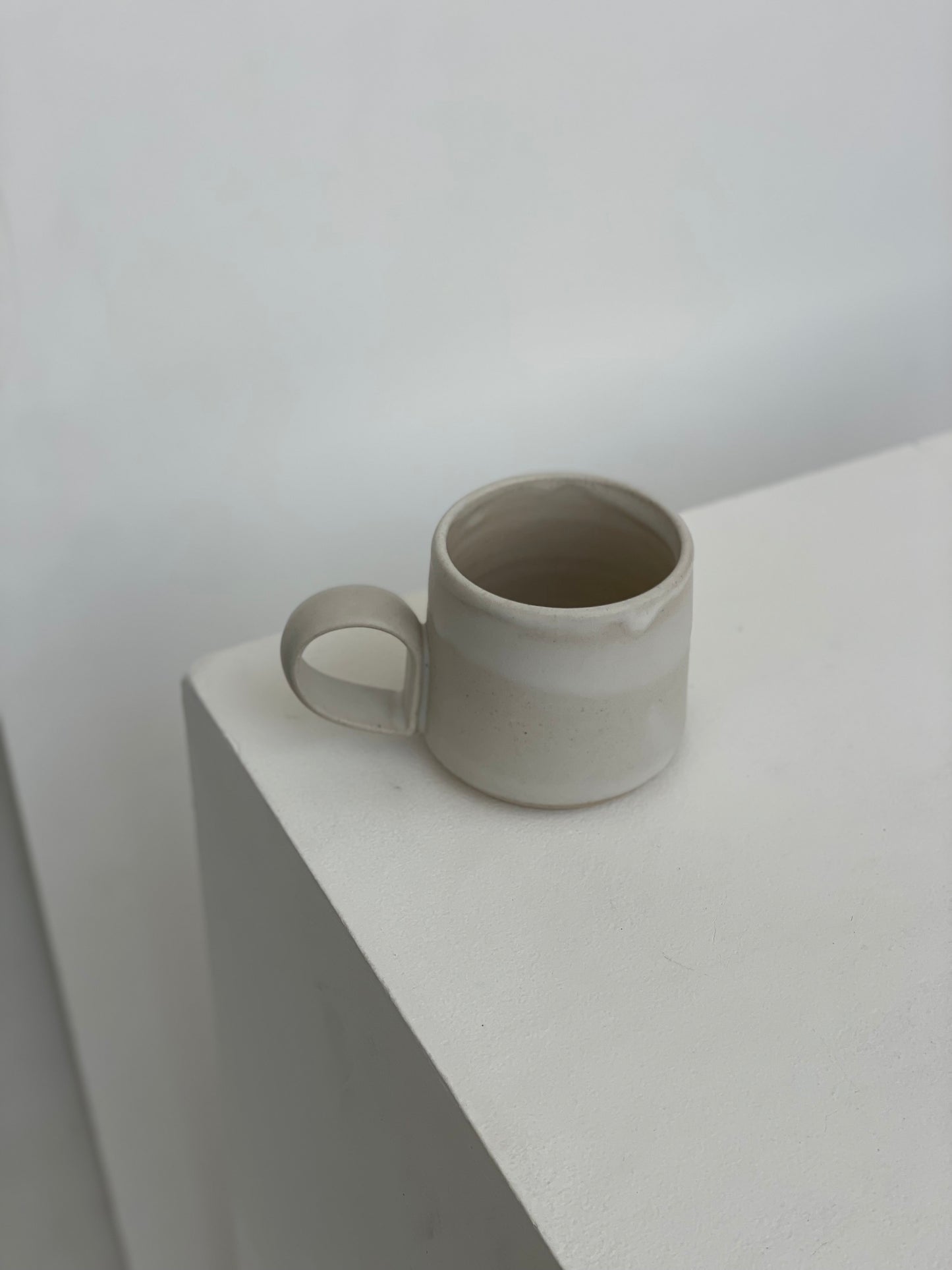Large Loop Handled Mug - Sandy White