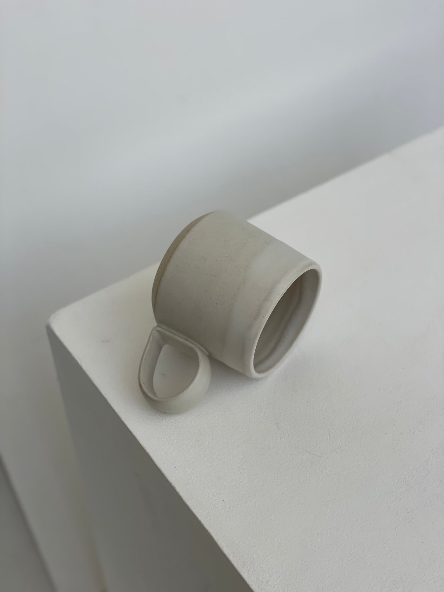 Large Loop Handled Mug - Sandy White