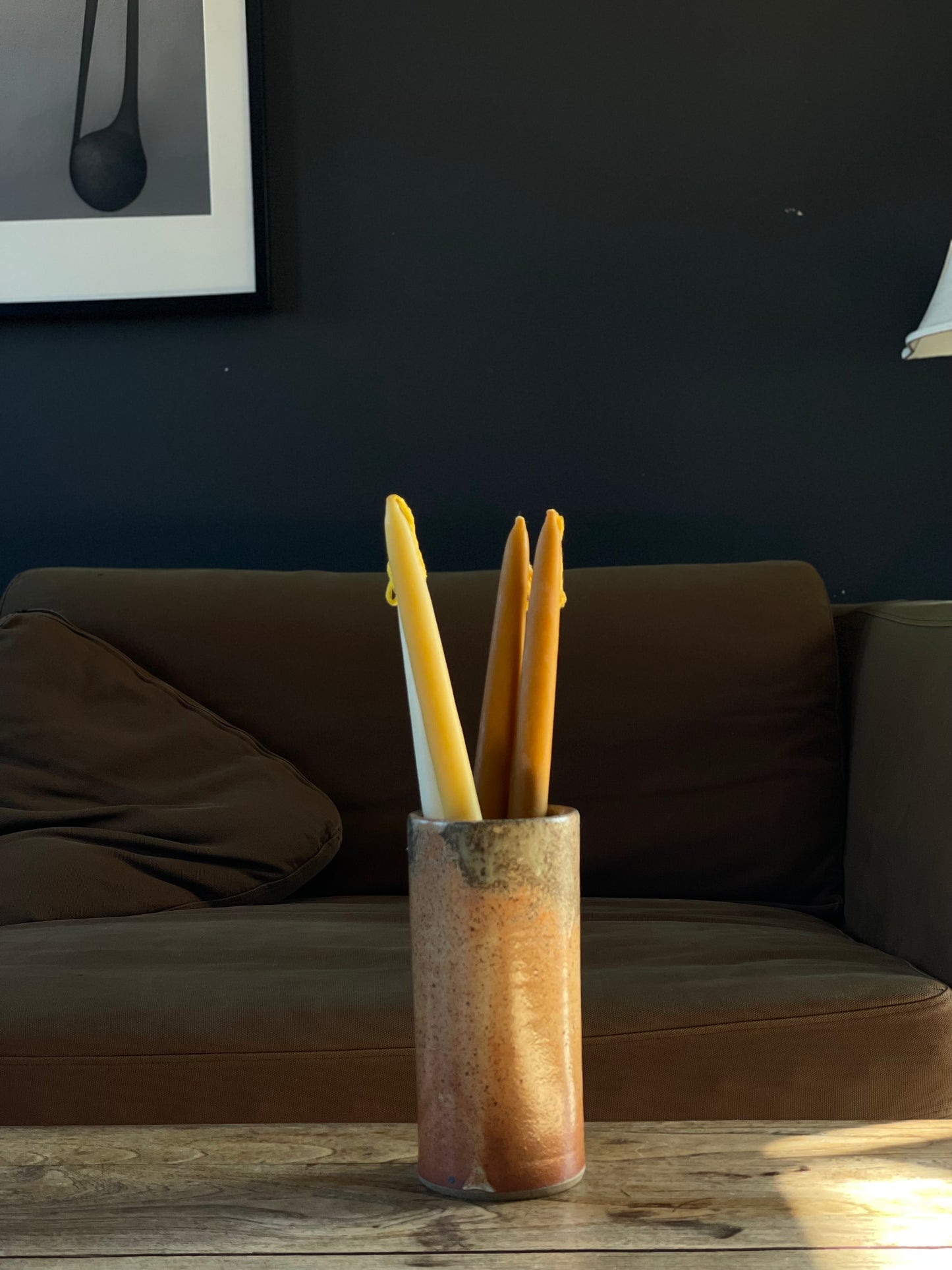 Cylinder Vase - Shino + Wood Ash