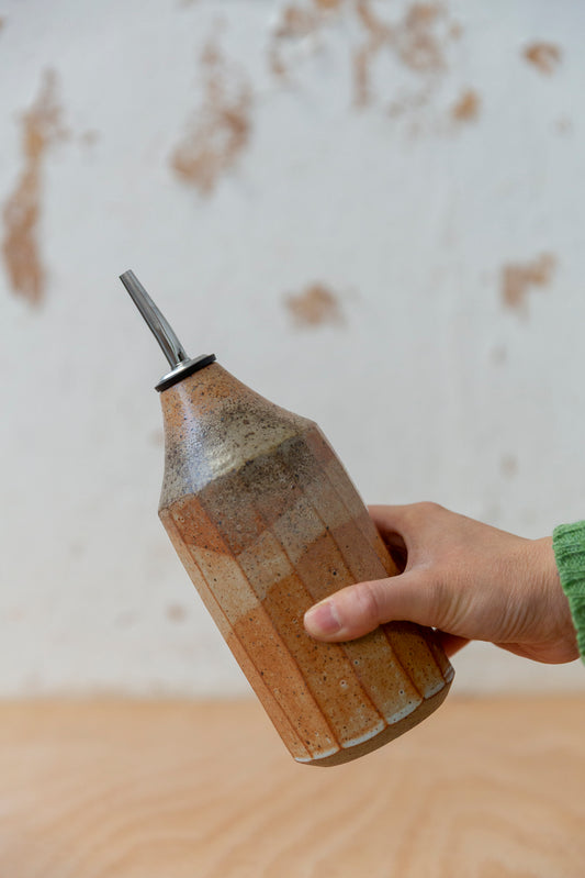 Oil Bottle - Shino + Wood Ash