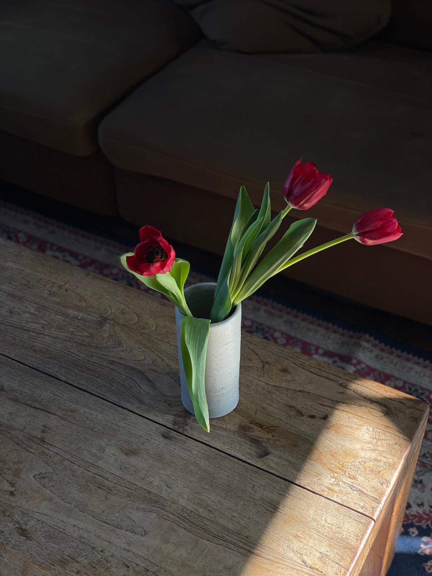 Cylinder Vase - Speckled White