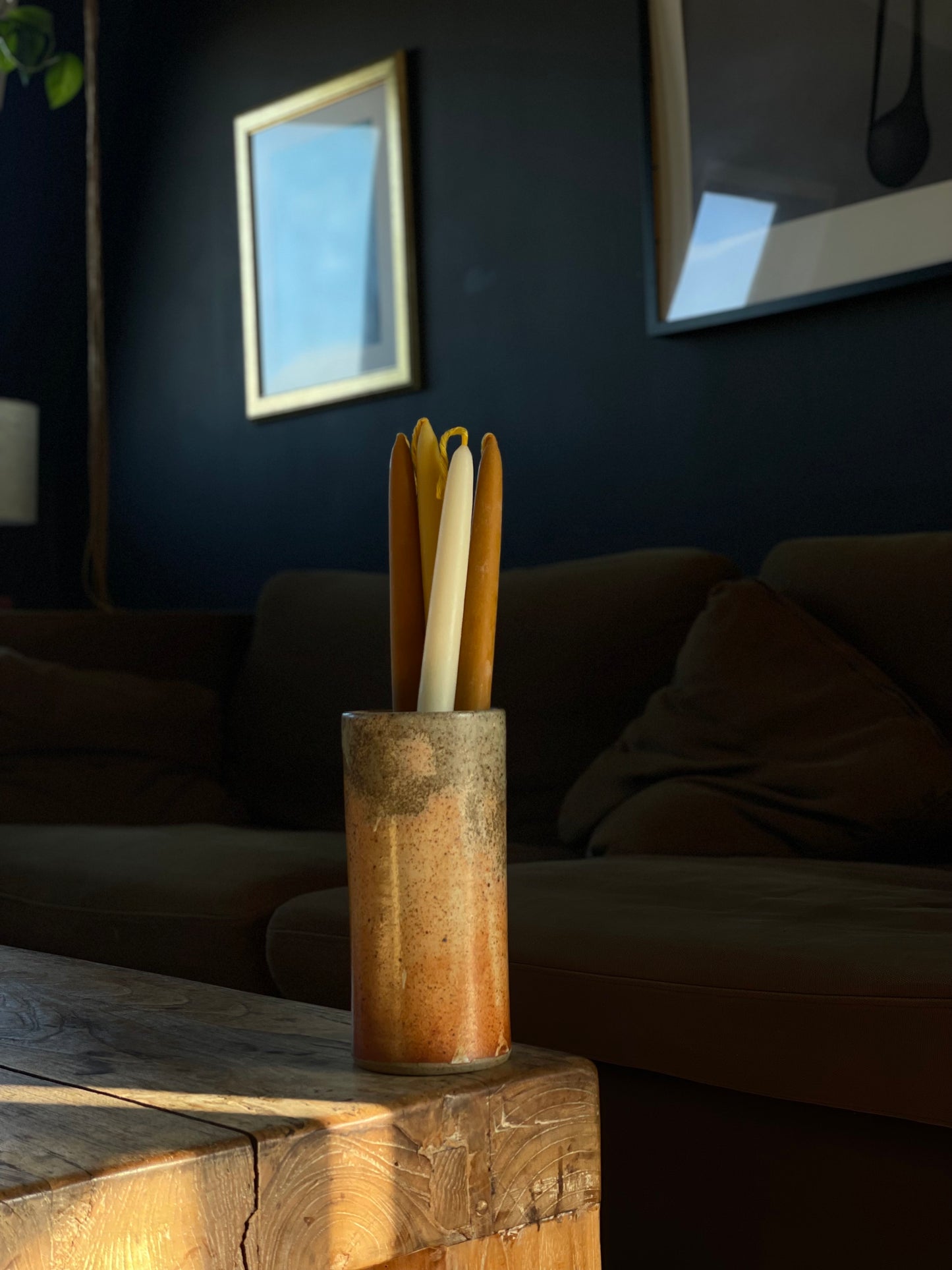Cylinder Vase - Shino + Wood Ash