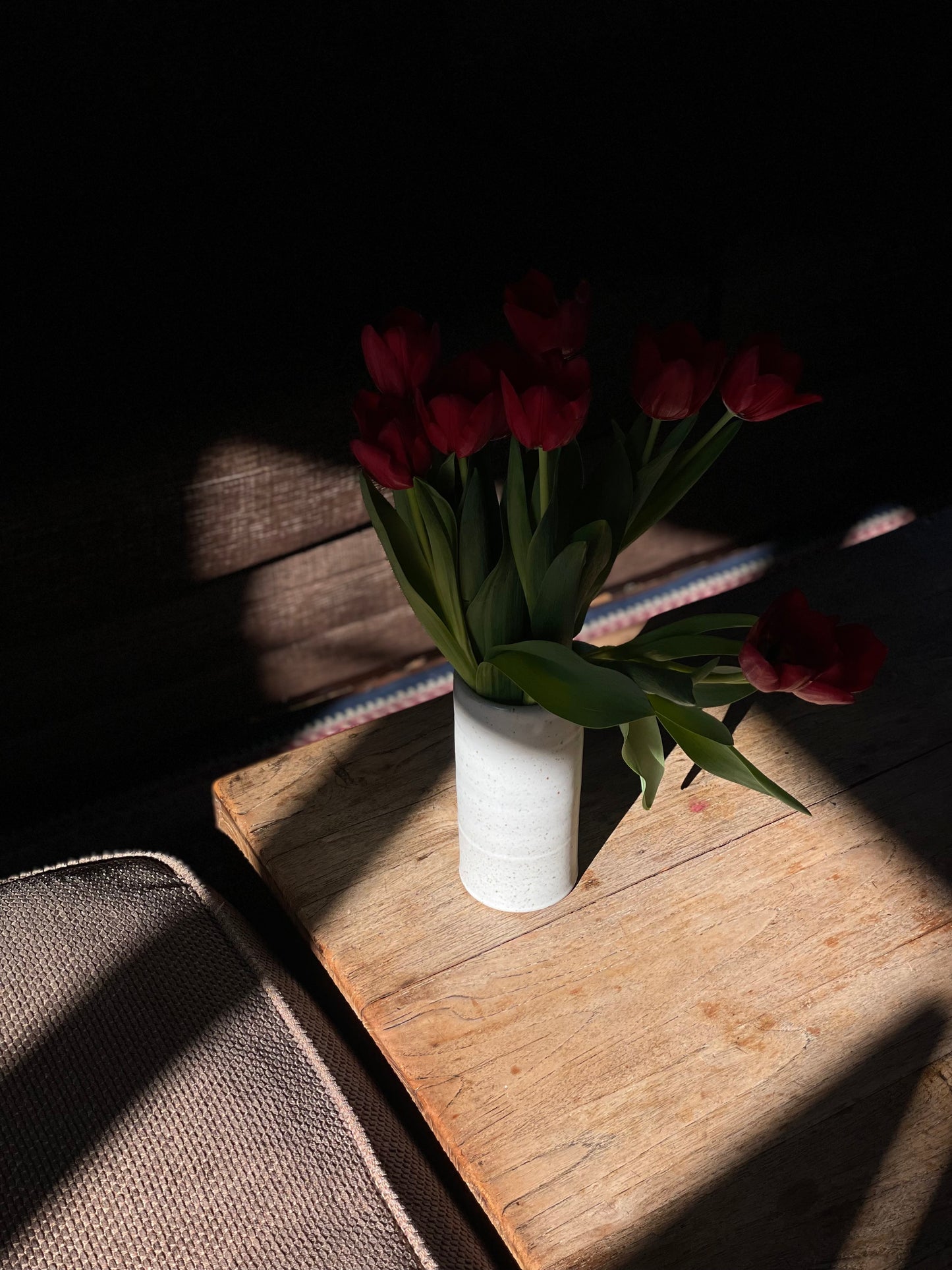 Cylinder Vase - Speckled White