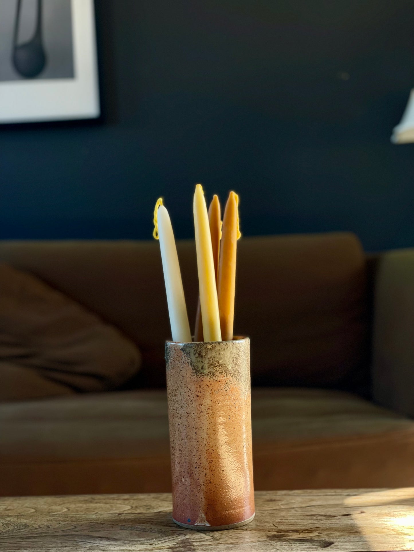 Cylinder Vase - Shino + Wood Ash