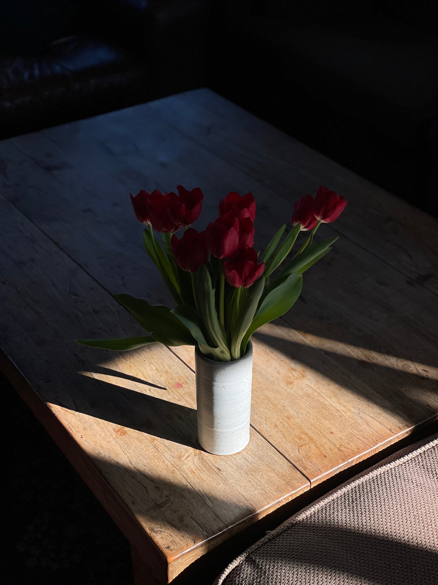 Cylinder Vase - Speckled White