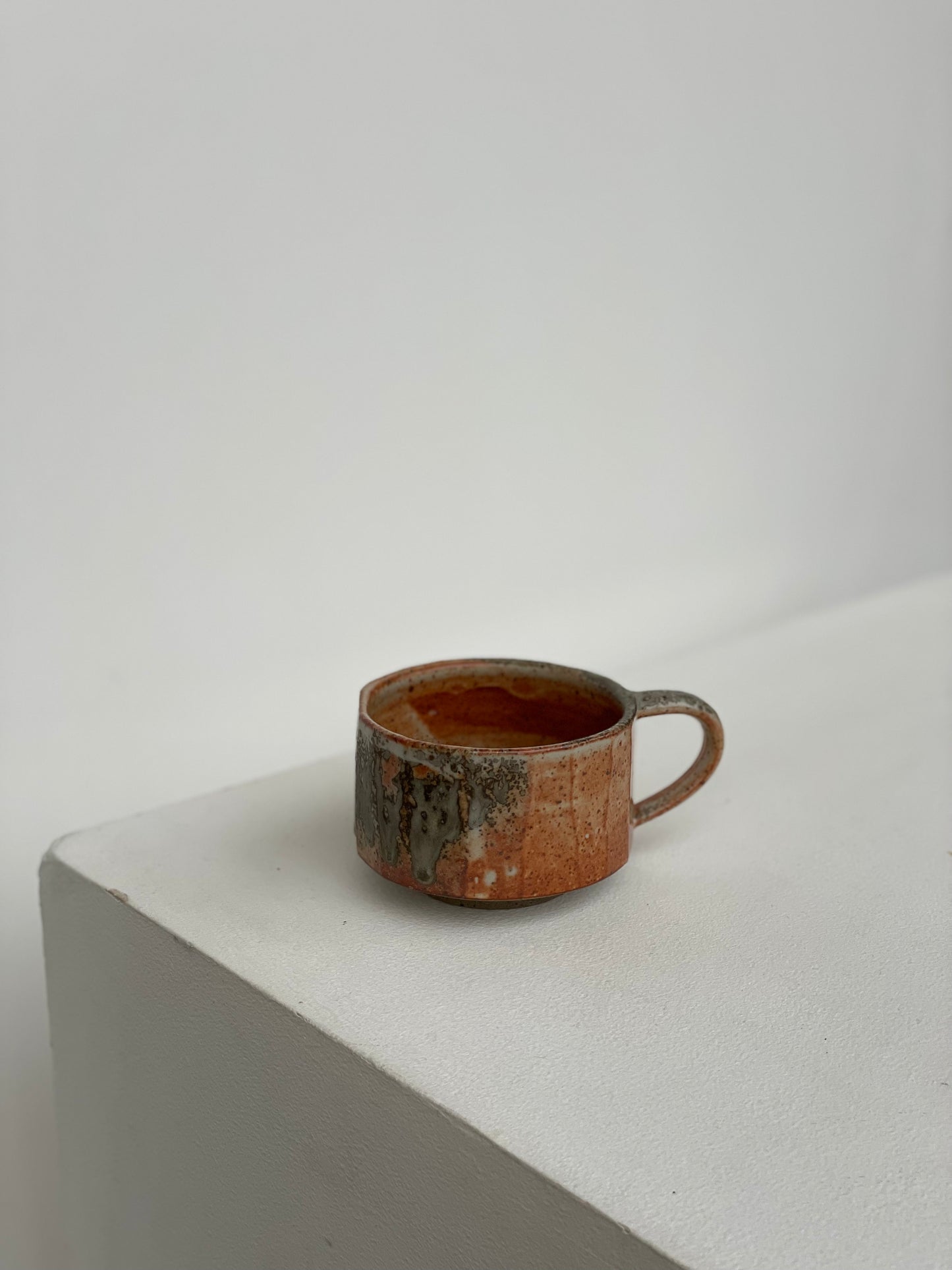 The Carved Mug - Shino + Wood Ash