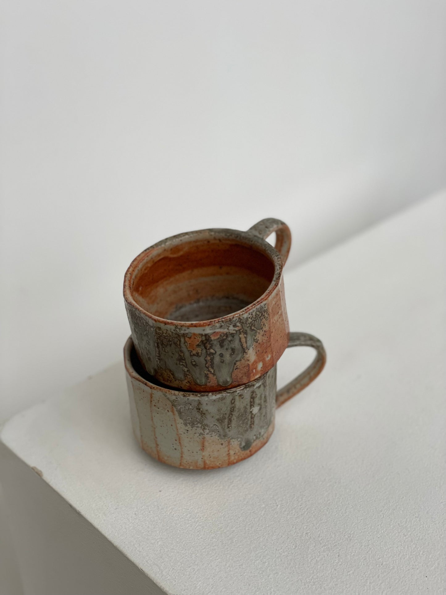 The Carved Mug - Shino + Wood Ash