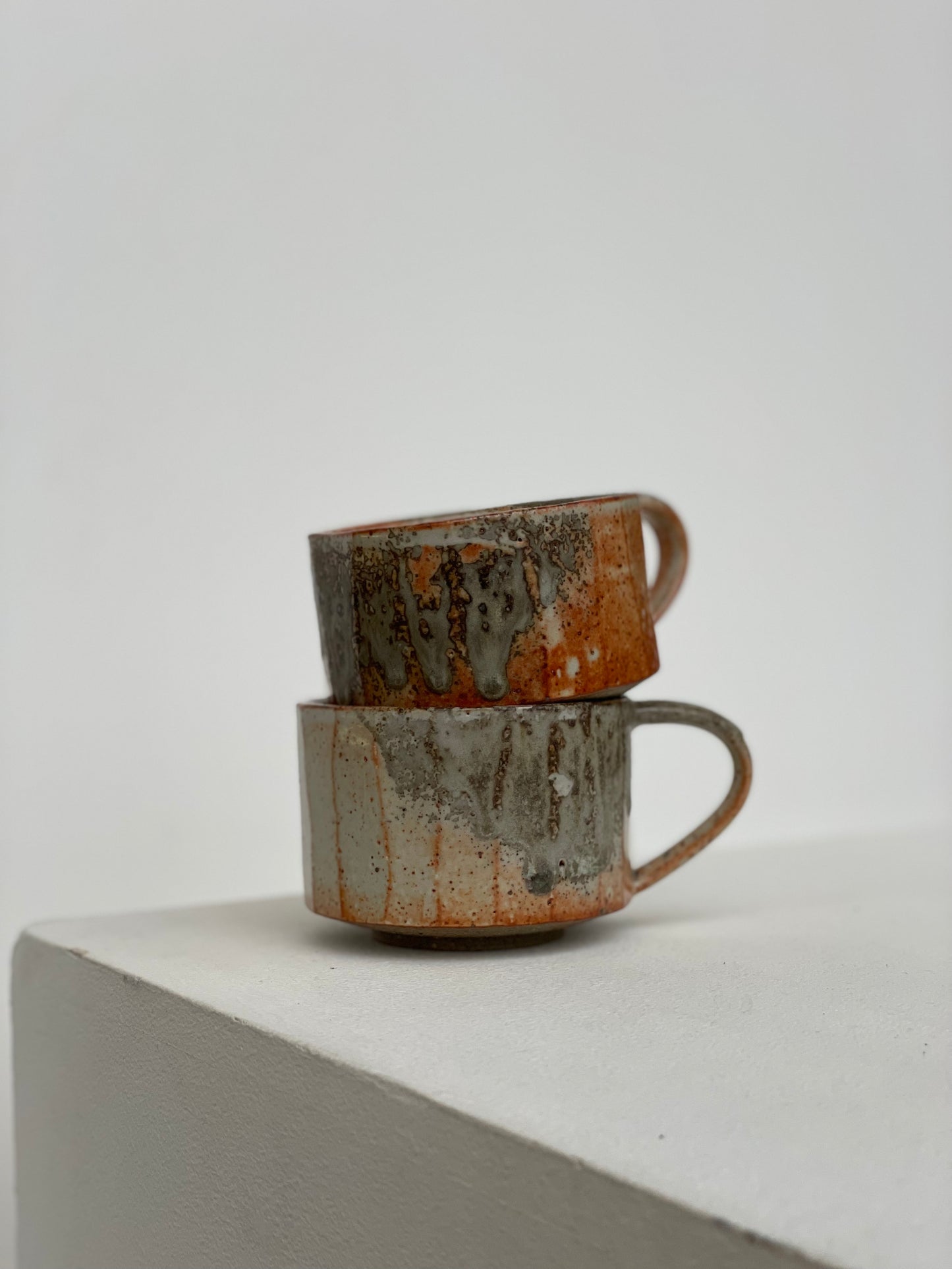 The Carved Mug - Shino + Wood Ash